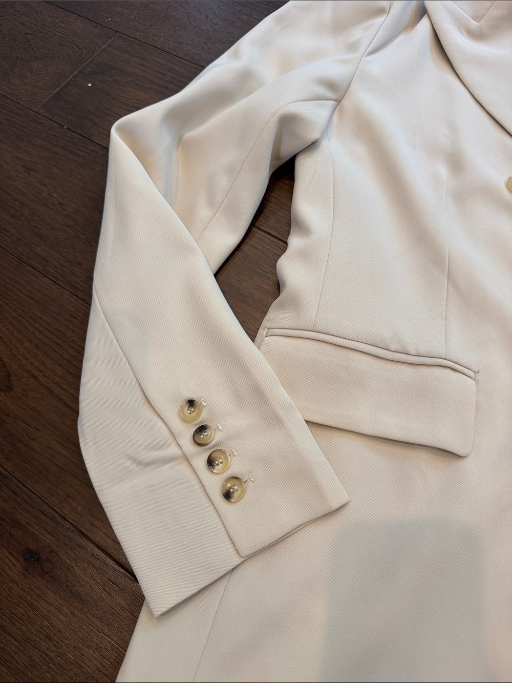 Fore Beige Double-Breasted Blazer Jacket Size Large - C11-440 - Picture 4 of 9